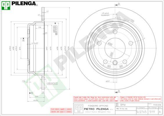 Pilenga 5111 - Тормозной диск autospares.lv