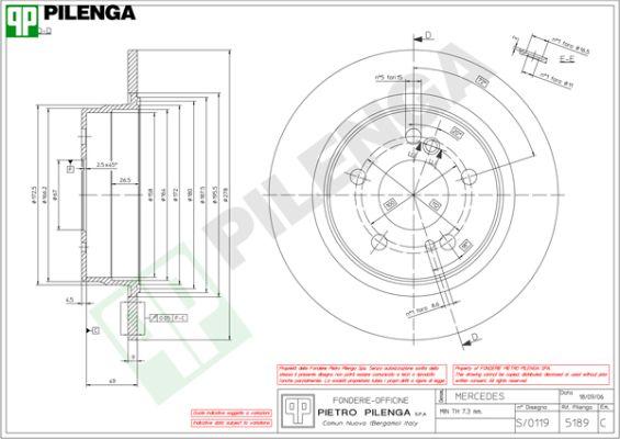 Pilenga 5189 - Тормозной диск autospares.lv