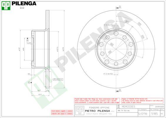 Pilenga 5185 - Тормозной диск autospares.lv