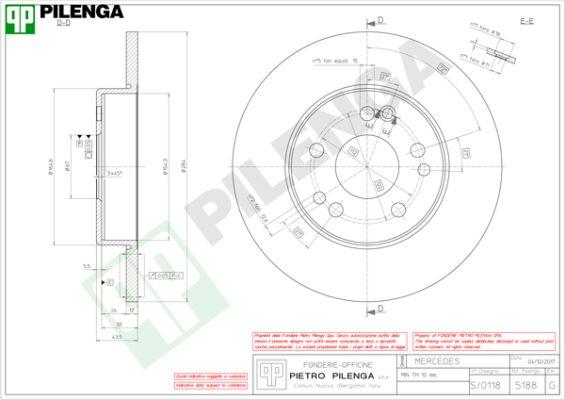 Pilenga 5188 - Тормозной диск autospares.lv