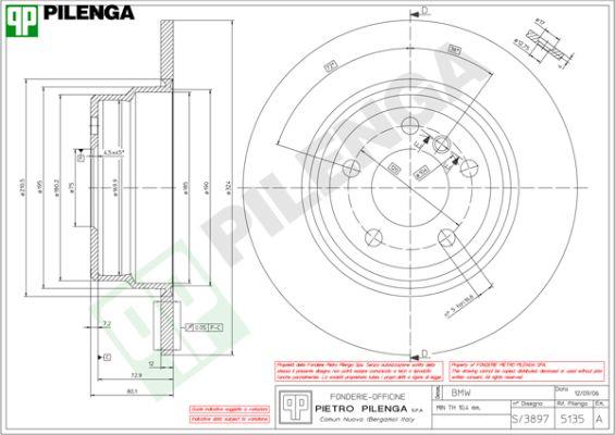 Pilenga 5135 - Тормозной диск autospares.lv