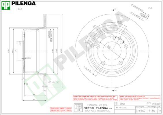 Pilenga 5136 - Тормозной диск autospares.lv