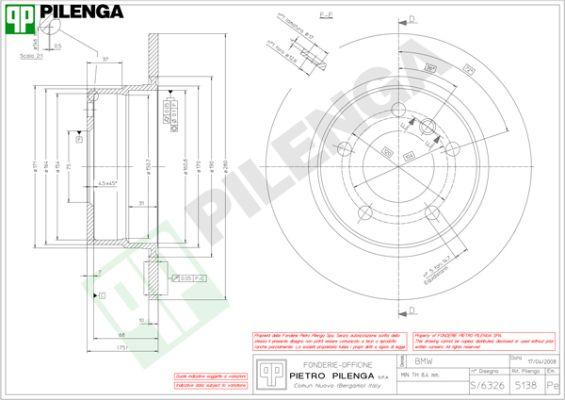 Pilenga 5138 - Тормозной диск autospares.lv