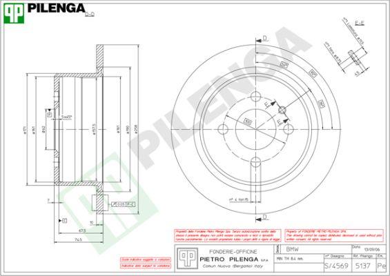 Pilenga 5137 - Тормозной диск autospares.lv