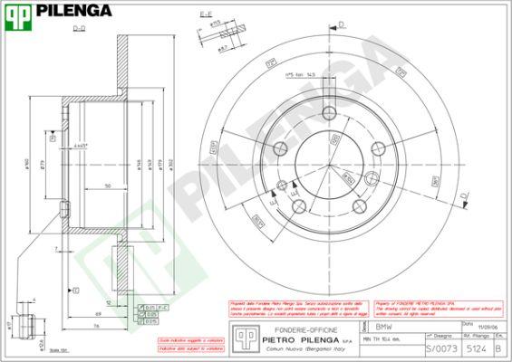 Pilenga 5124 - Тормозной диск autospares.lv