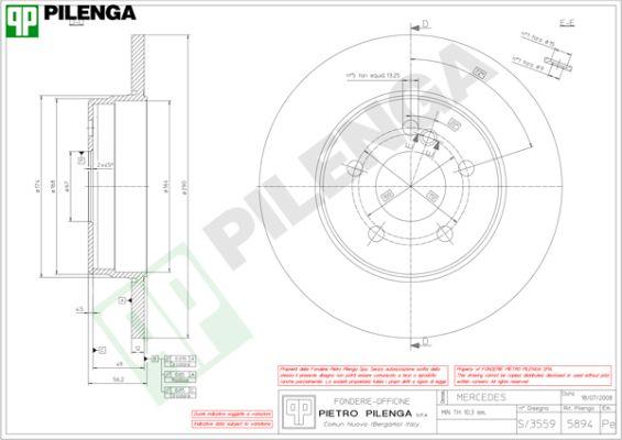 Pilenga 5894 - Тормозной диск autospares.lv