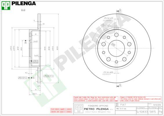 Pilenga 5815 - Тормозной диск autospares.lv