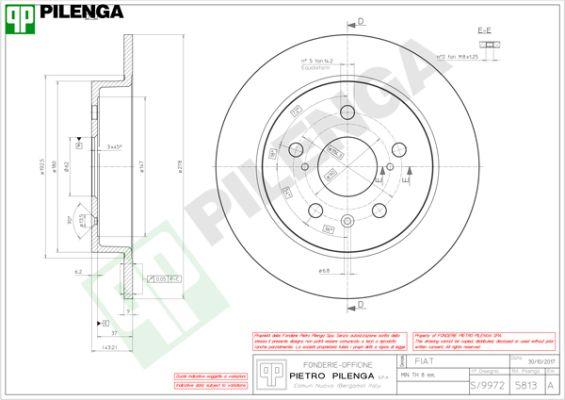 Pilenga 5813 - Тормозной диск autospares.lv