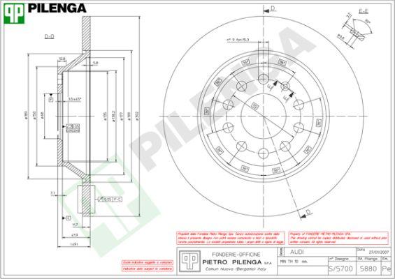 Pilenga 5880 - Тормозной диск autospares.lv