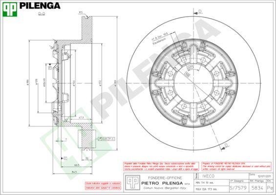 Pilenga 5834 - Тормозной диск autospares.lv