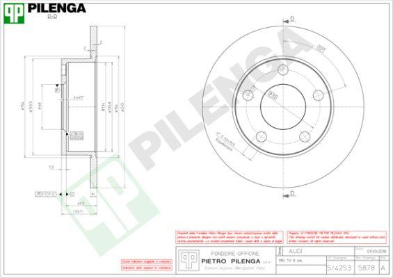 Pilenga 5878 - Тормозной диск autospares.lv