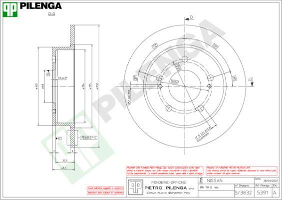 Pilenga 5391 - Тормозной диск autospares.lv