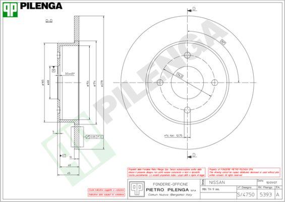 Pilenga 5393 - Тормозной диск autospares.lv