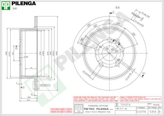 Pilenga 5355 - Тормозной диск autospares.lv