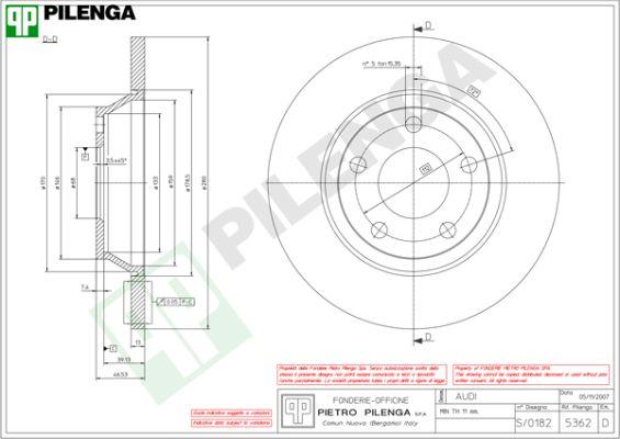 Pilenga 5362 - Тормозной диск autospares.lv