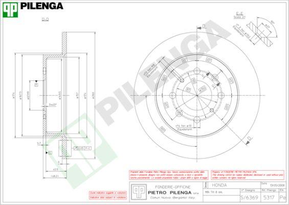 Pilenga 5317 - Тормозной диск autospares.lv