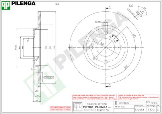 Pilenga 5370 - Тормозной диск autospares.lv