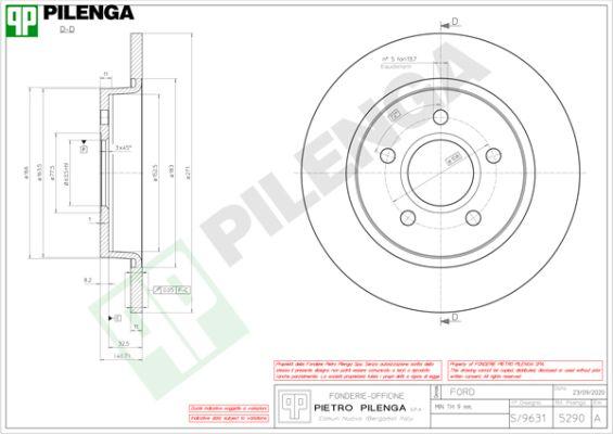 Pilenga 5290 - Тормозной диск autospares.lv