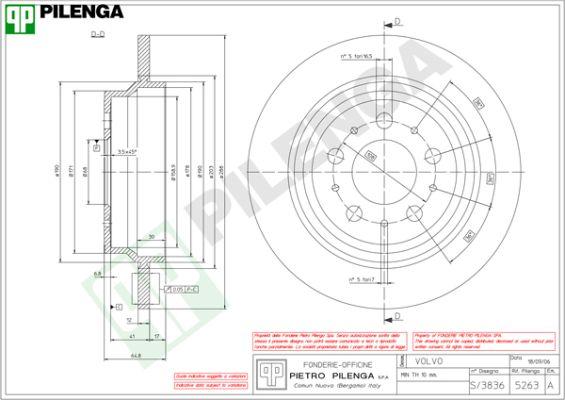 Pilenga 5263 - Тормозной диск autospares.lv