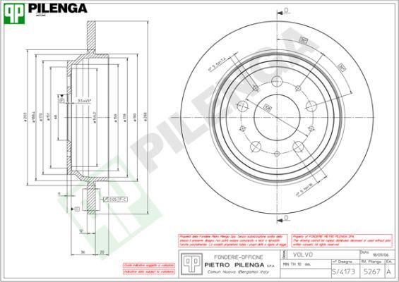 Pilenga 5267 - Тормозной диск autospares.lv