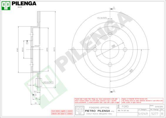 Pilenga 5277 - Тормозной диск autospares.lv