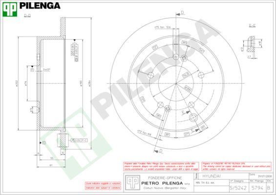 Pilenga 5794 - Тормозной диск autospares.lv