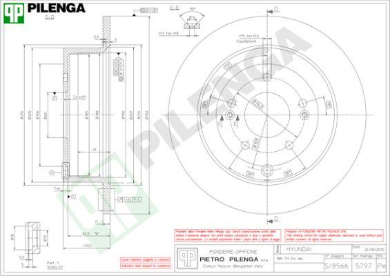 Pilenga 5797 - Тормозной диск autospares.lv