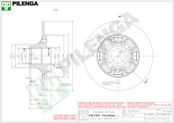 Pilenga 5743 - Тормозной диск autospares.lv