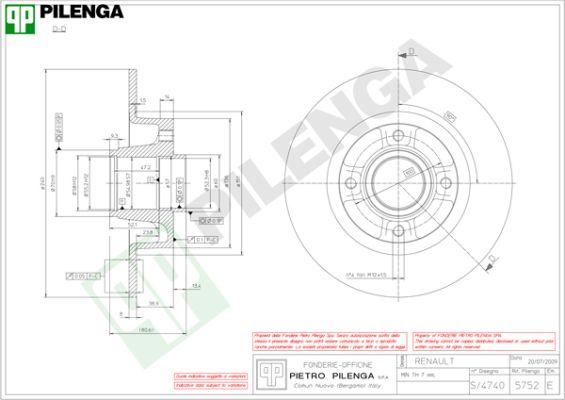 Pilenga 5752 - Тормозной диск autospares.lv