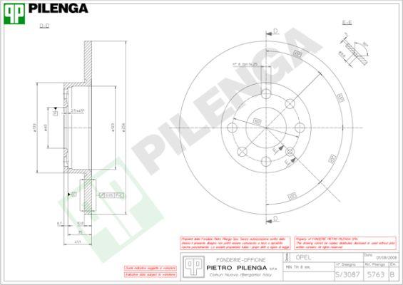 Pilenga 5763 - Тормозной диск autospares.lv