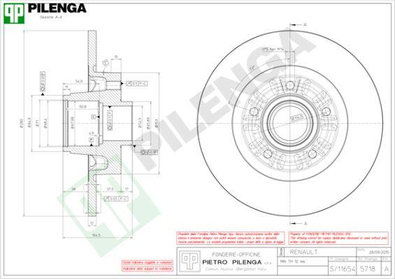 Pilenga 5718 - Тормозной диск autospares.lv