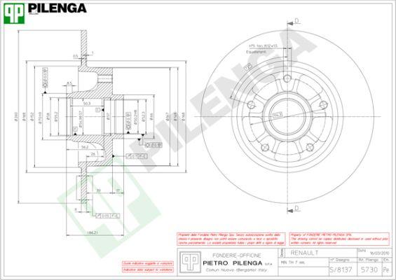 Pilenga 5730 - Тормозной диск autospares.lv