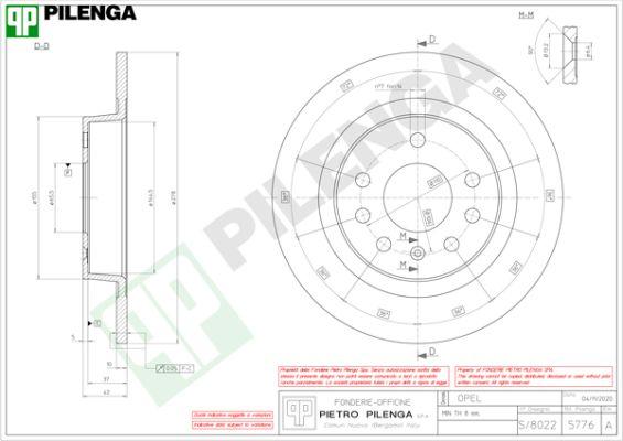 Pilenga 5776 - Тормозной диск autospares.lv