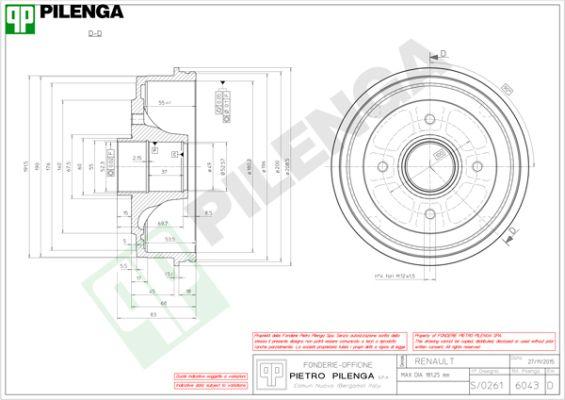 Pilenga 6043 - Тормозной барабан autospares.lv