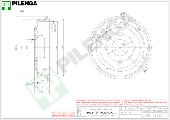 Pilenga 6002 - Тормозной барабан autospares.lv