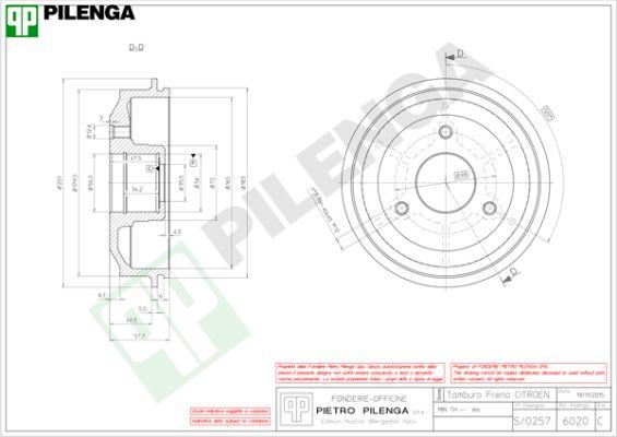 Pilenga 6020 - Тормозной барабан autospares.lv