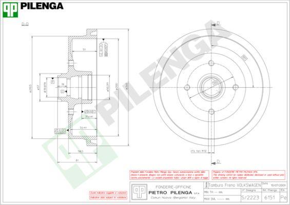 Pilenga 6151 - Тормозной барабан autospares.lv