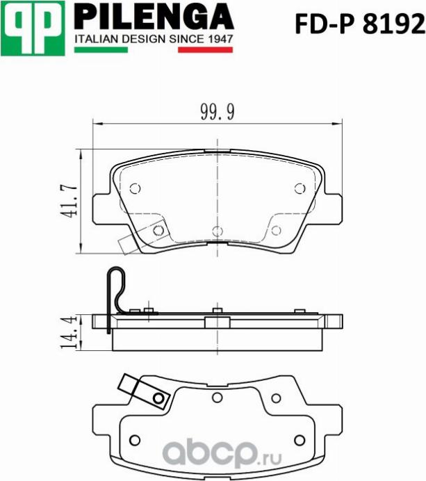 Pilenga FD-P 8192 - Тормозные колодки, дисковые, комплект autospares.lv