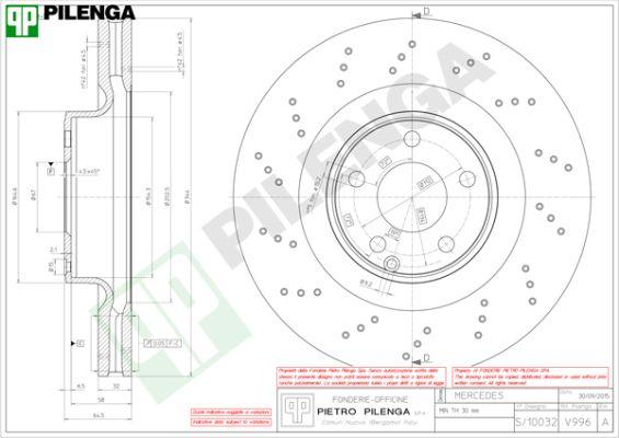 Pilenga V996 - Тормозной диск autospares.lv