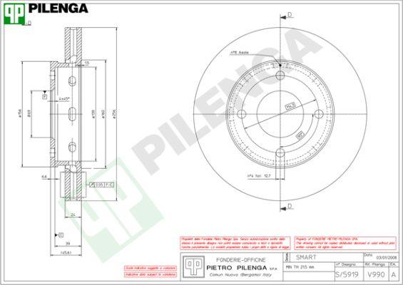 Pilenga V990 - Тормозной диск autospares.lv