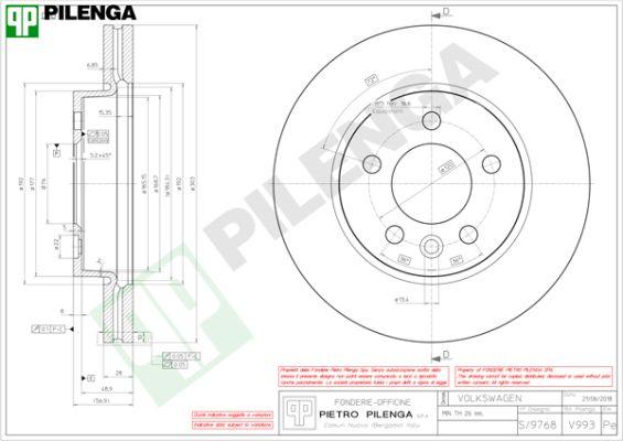 Pilenga V993 - Тормозной диск autospares.lv