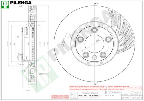 Pilenga V997R - Тормозной диск autospares.lv