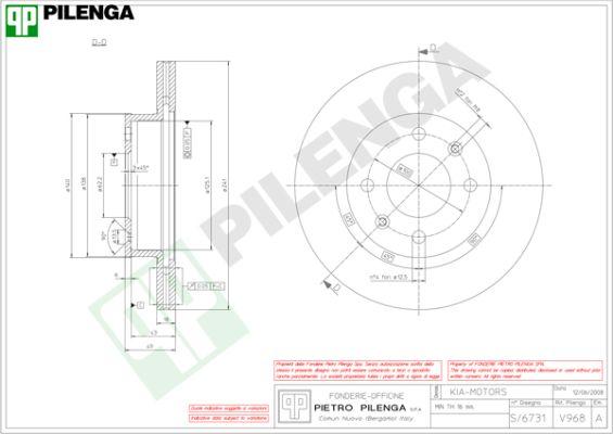 Pilenga V968 - Тормозной диск autospares.lv