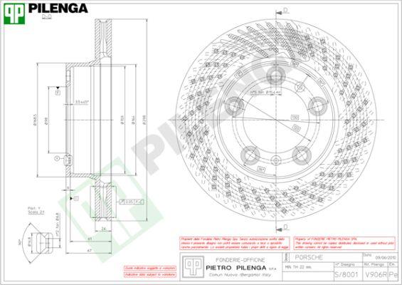 Pilenga V906R - Тормозной диск autospares.lv