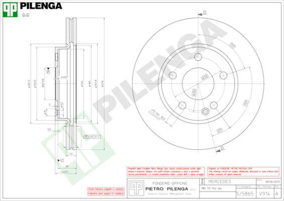 Pilenga V914 - Тормозной диск autospares.lv