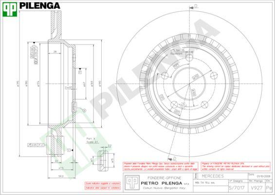 Pilenga V927 - Тормозной диск autospares.lv