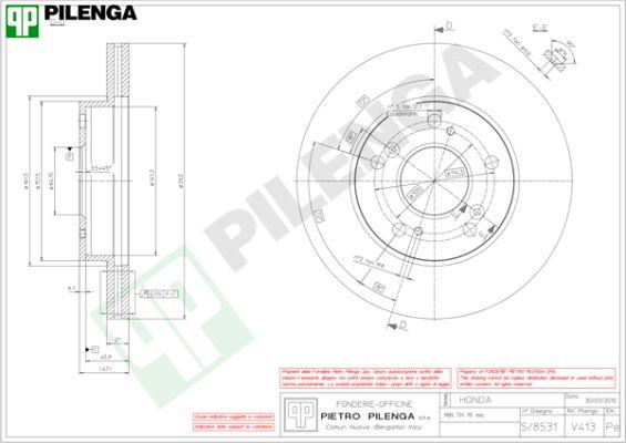 Pilenga V413 - Тормозной диск autospares.lv