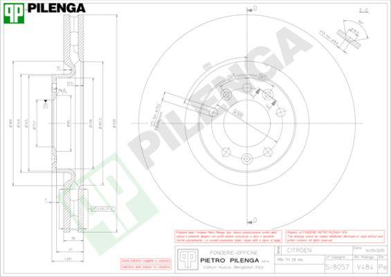 Pilenga V484 - Тормозной диск autospares.lv
