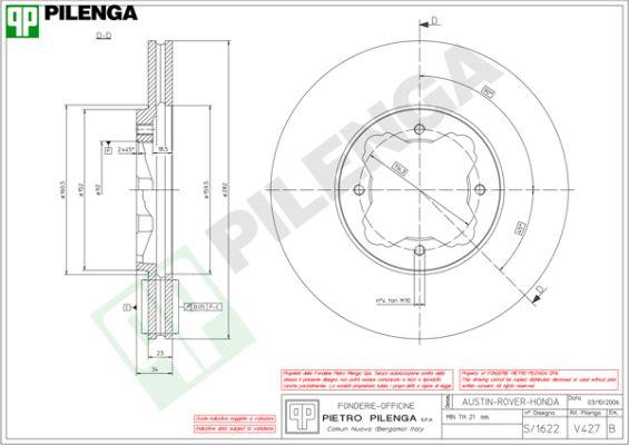 Pilenga V427 - Тормозной диск autospares.lv