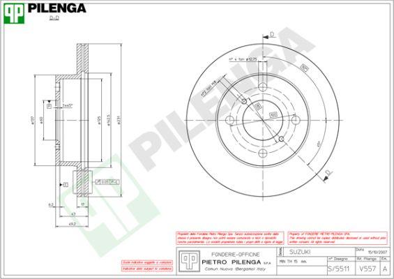 Pilenga V557 - Тормозной диск autospares.lv